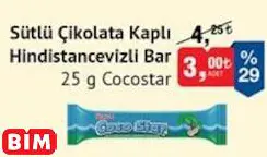 COCOSTAR SÜTLÜ ÇİKOLATA KAPLI HİNDİSTANCEVİZLİ BAR